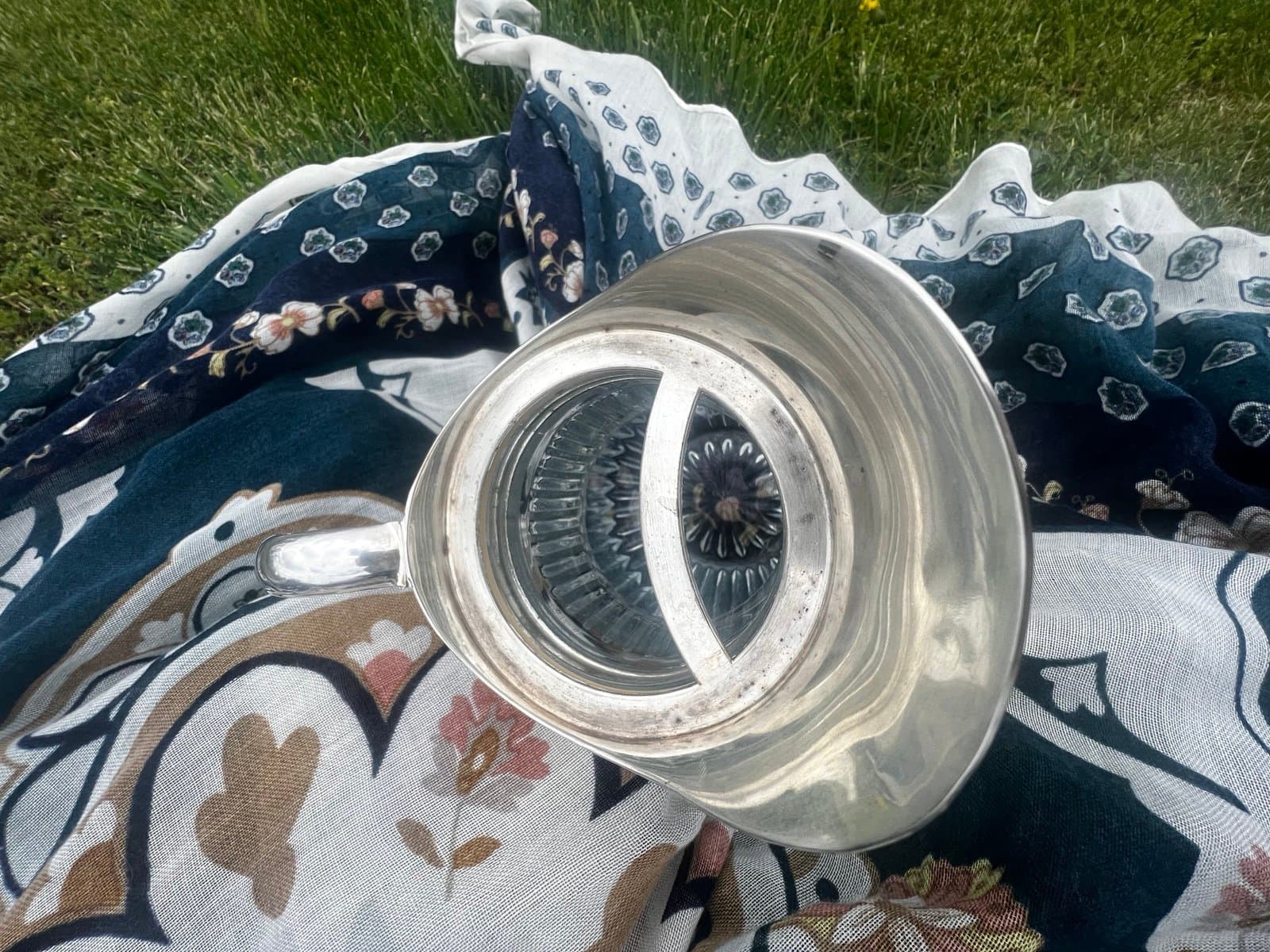 Italian Crystal and silver antique serving pitcher - Thumbnail 5