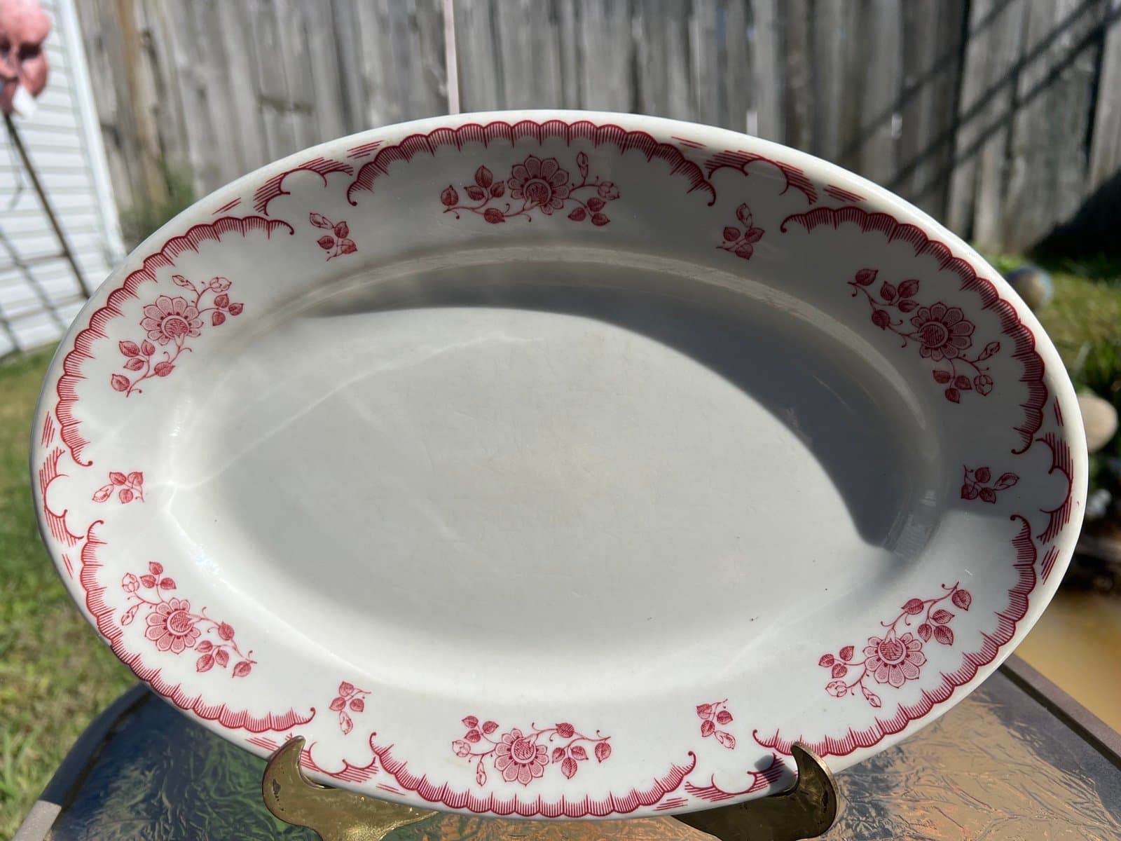 Vintage 1950s Vintage Rimrol IncaWare Shenango China oval china dish - Thumbnail 2