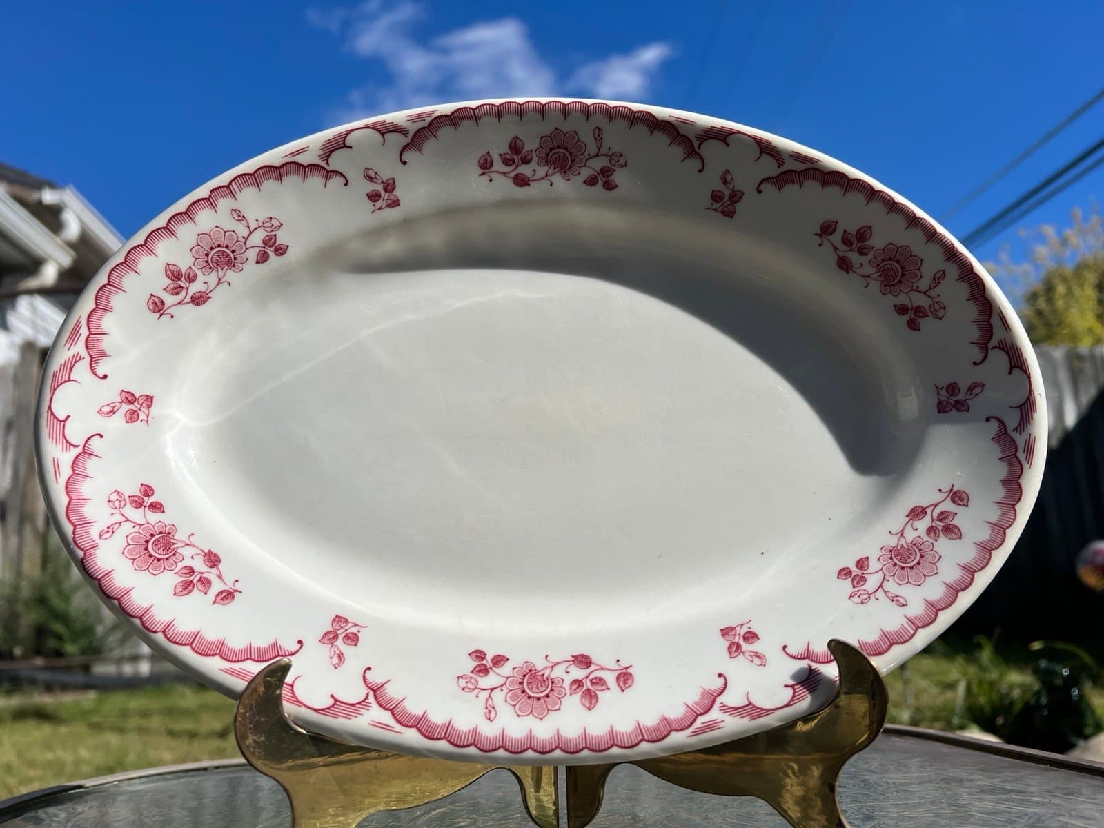 Vintage 1950s Vintage Rimrol IncaWare Shenango China oval china dish - Thumbnail 3