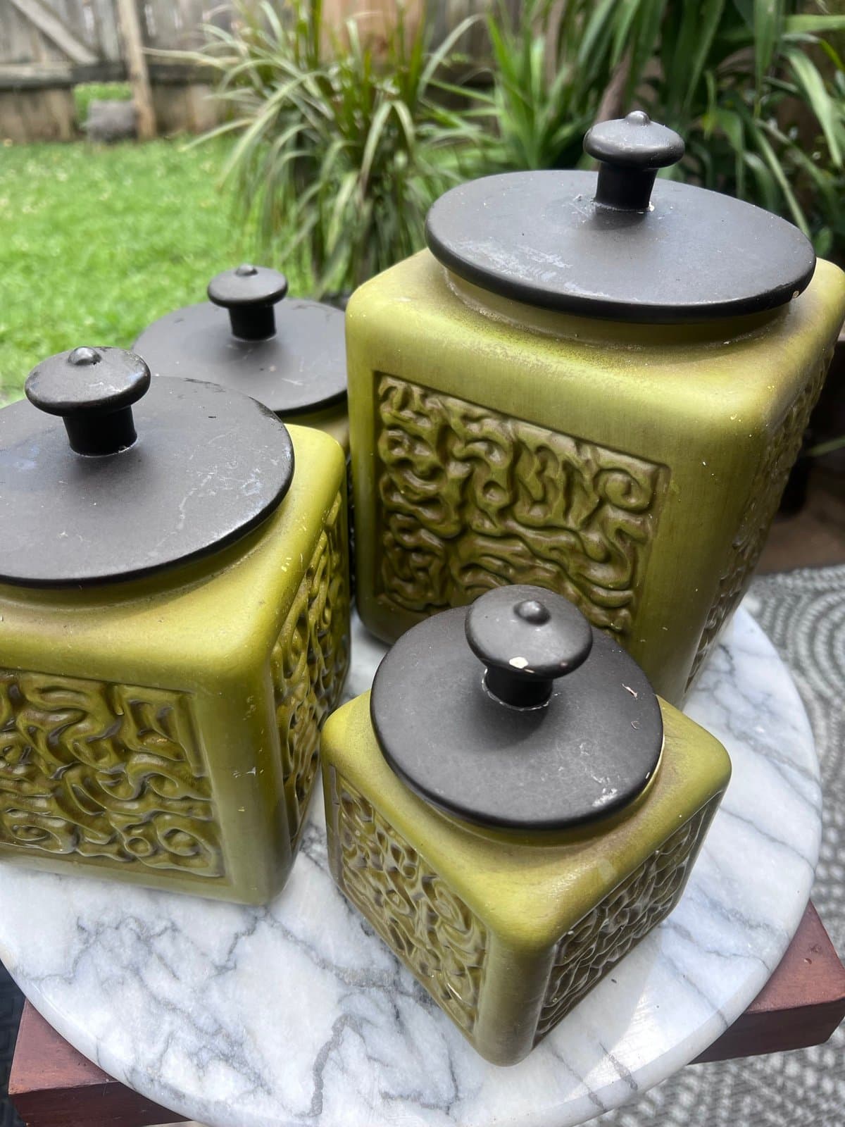 Vintage Hager Ceramic canister set - Thumbnail 5
