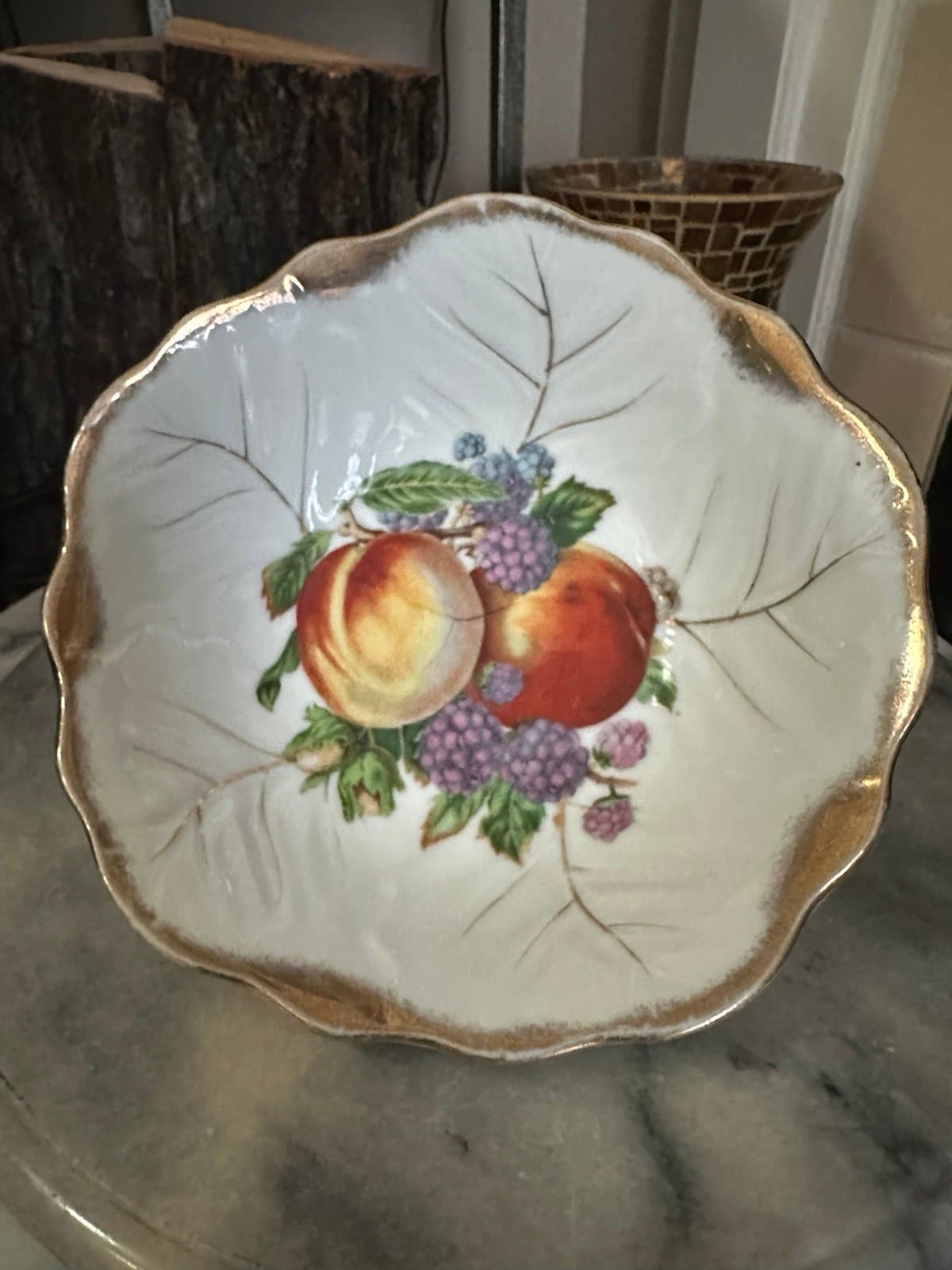 Rare hand painted vintage Japanese serving bowl - Thumbnail 6