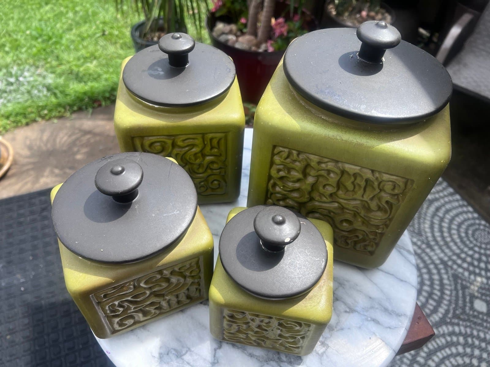 Vintage Hager Ceramic canister set - Thumbnail 2