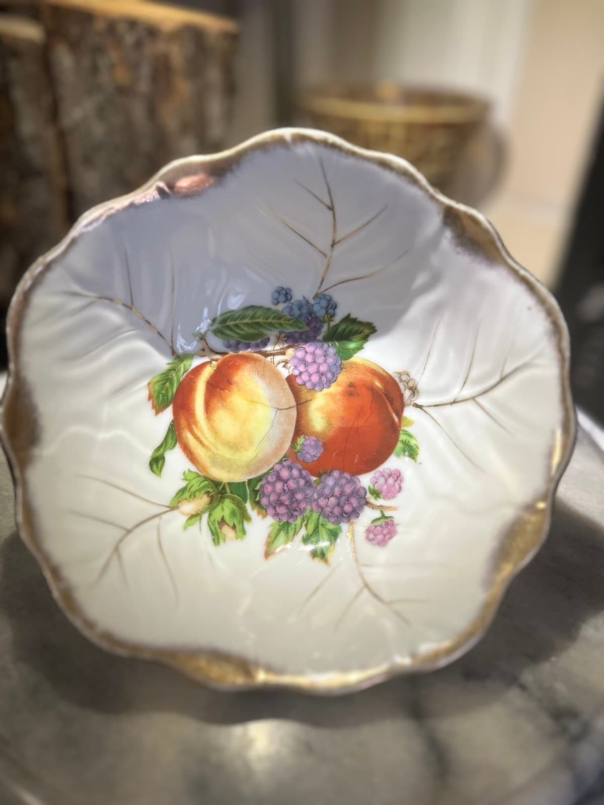Rare hand painted vintage Japanese serving bowl - Thumbnail 4