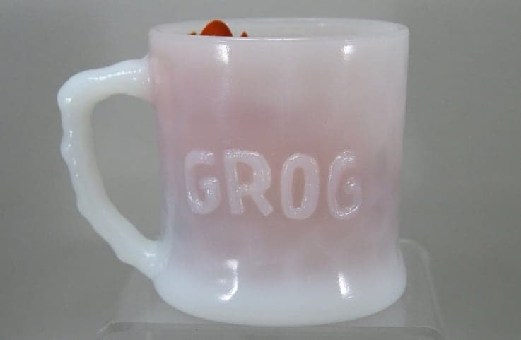 “Grog” milk glass mug 1960s Anchor Hockings