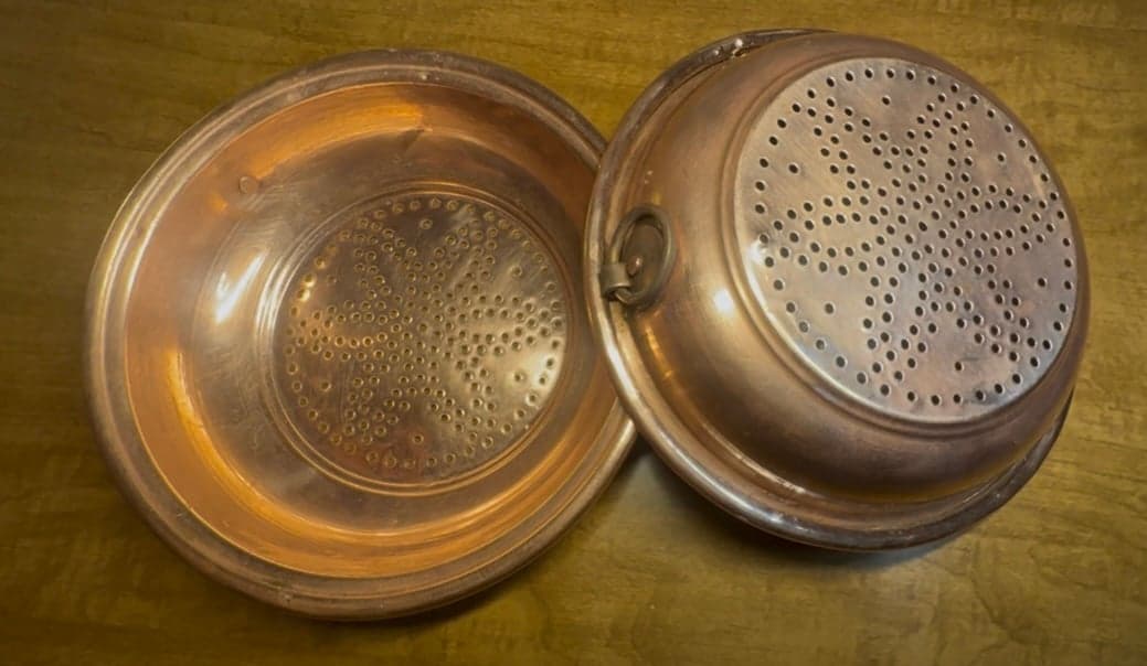 Vintage french sieve Copper pair