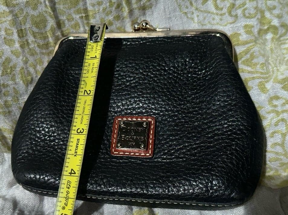 Dooney Burke black pebble leather coin purse