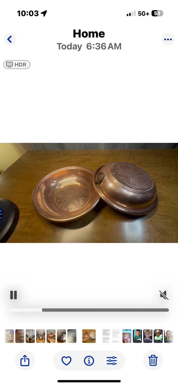 Vintage french sieve Copper pair - Thumbnail 3