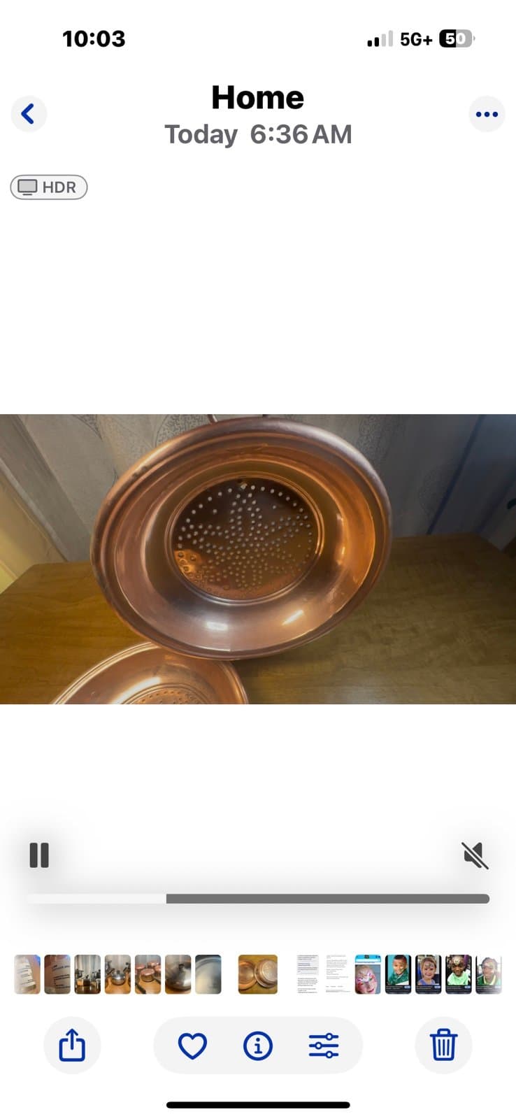 Vintage french sieve Copper pair - Thumbnail 2