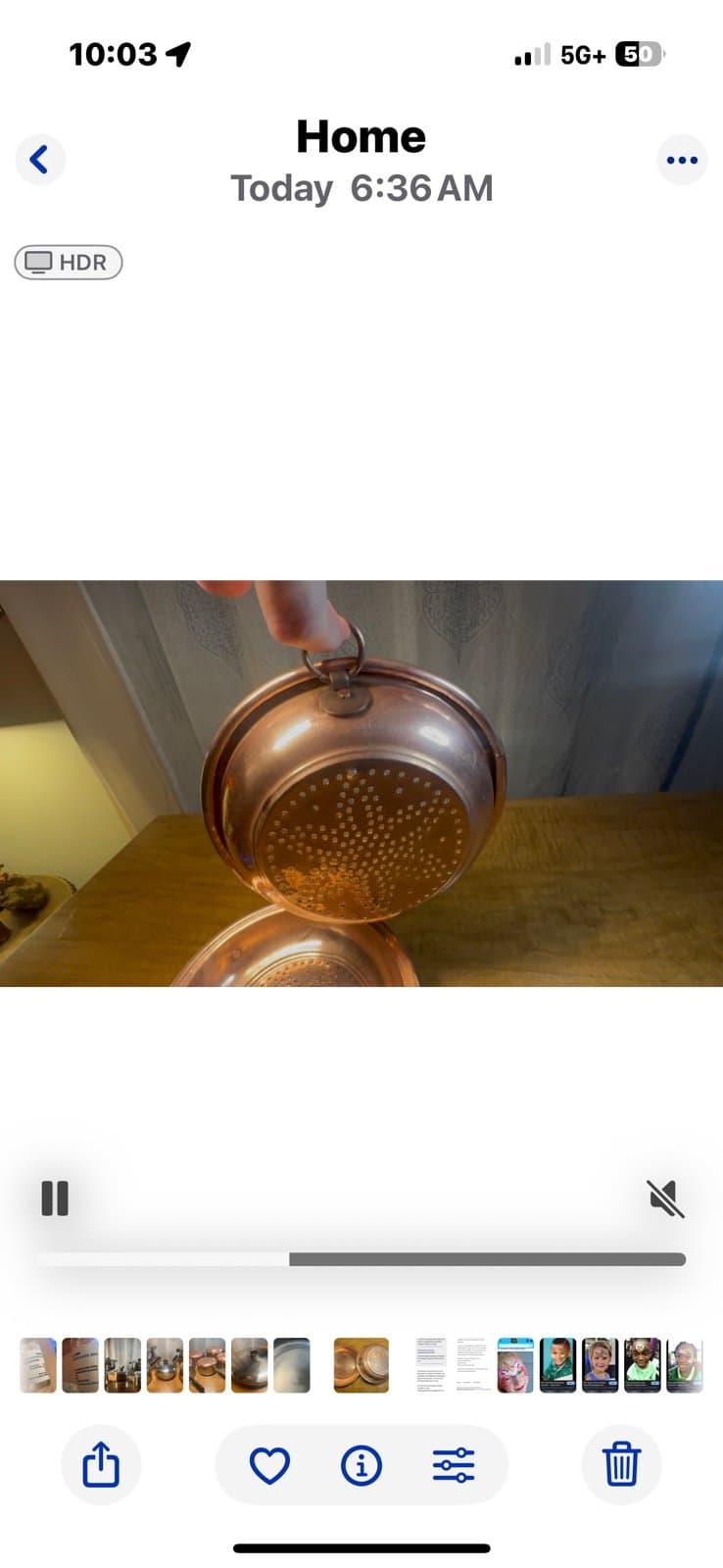 Vintage french sieve Copper pair - Thumbnail 6