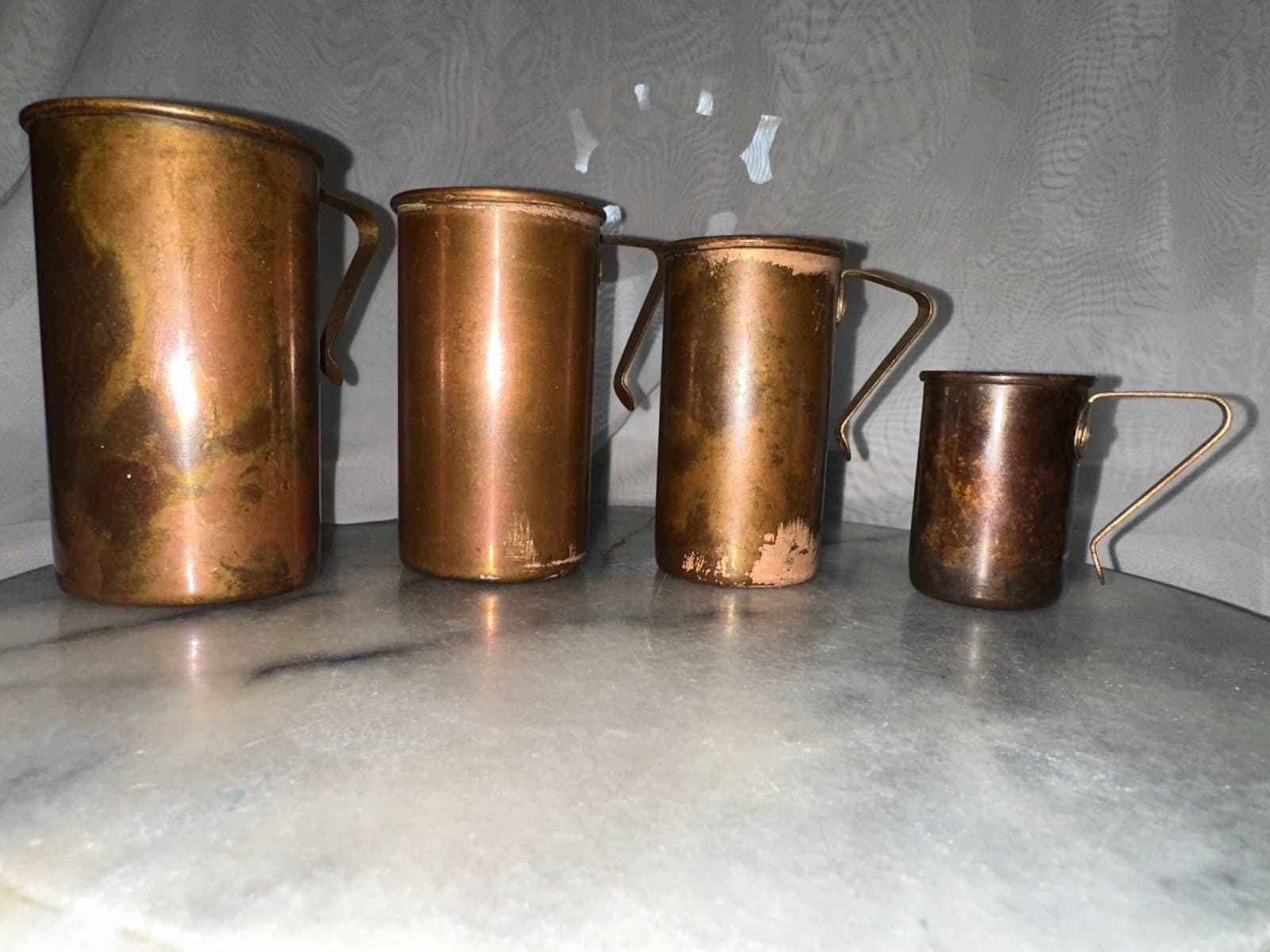 Antique 1920’s copper measuring cup set - Thumbnail 7
