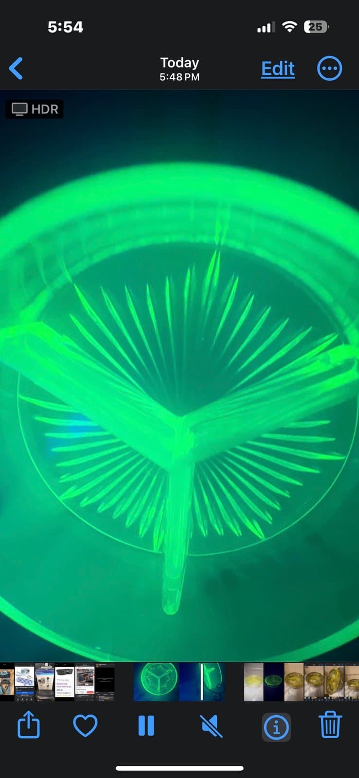 Antique yellow uranium glass relish/olive dish with silver plated handle - Thumbnail 9