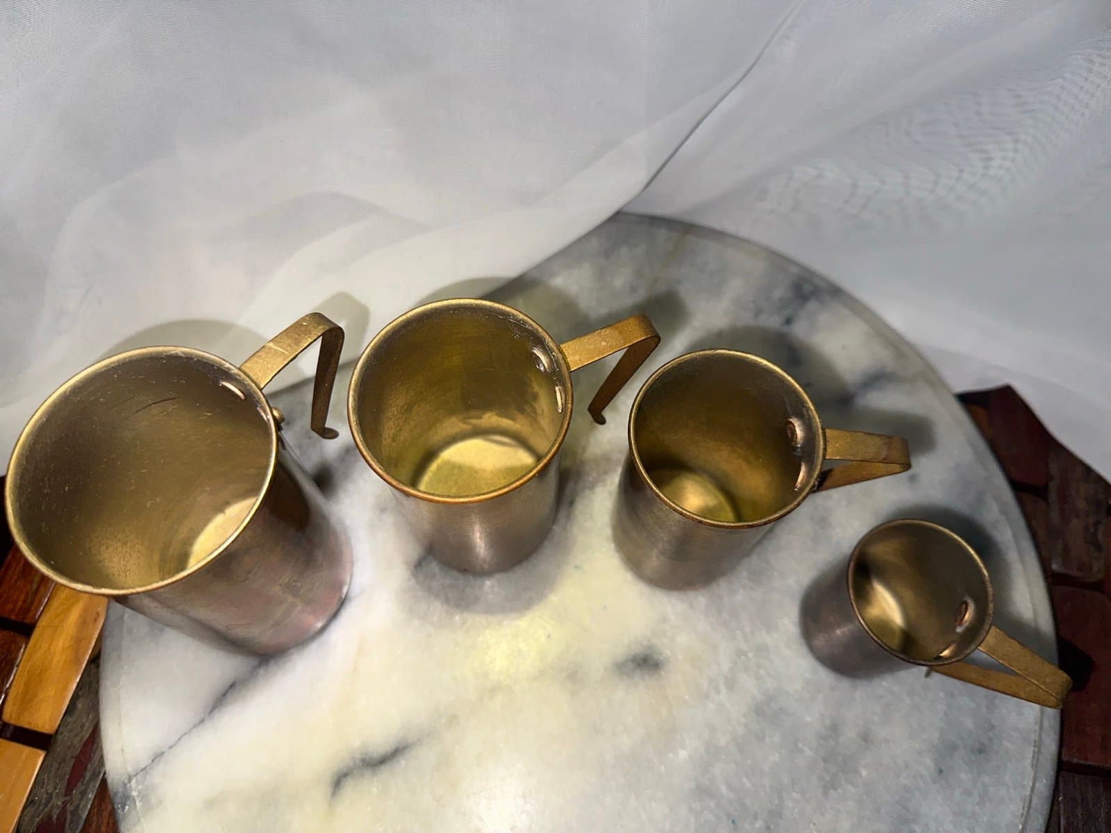 Antique 1920’s copper measuring cup set - Thumbnail 5