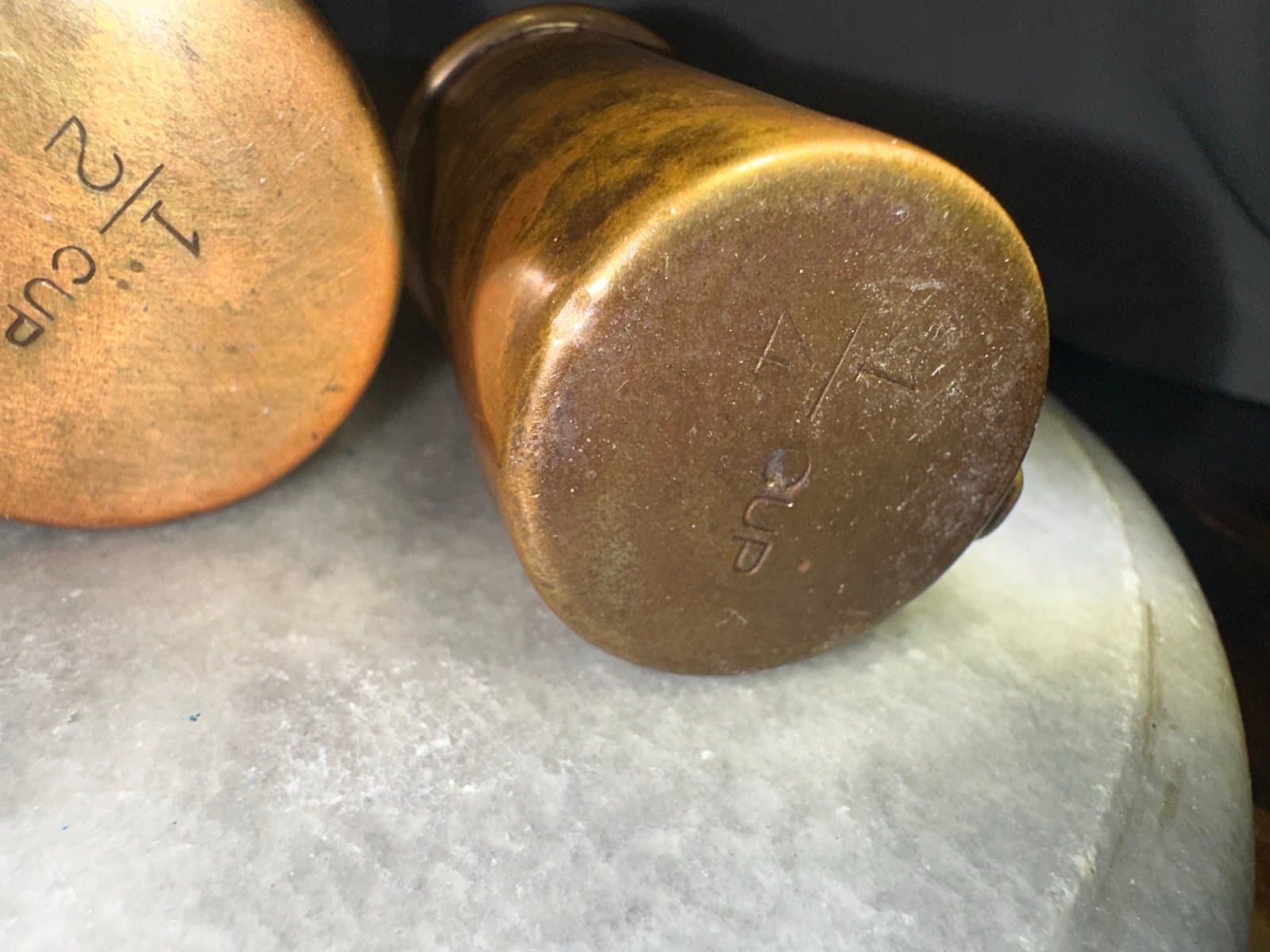 Antique 1920’s copper measuring cup set - Thumbnail 9