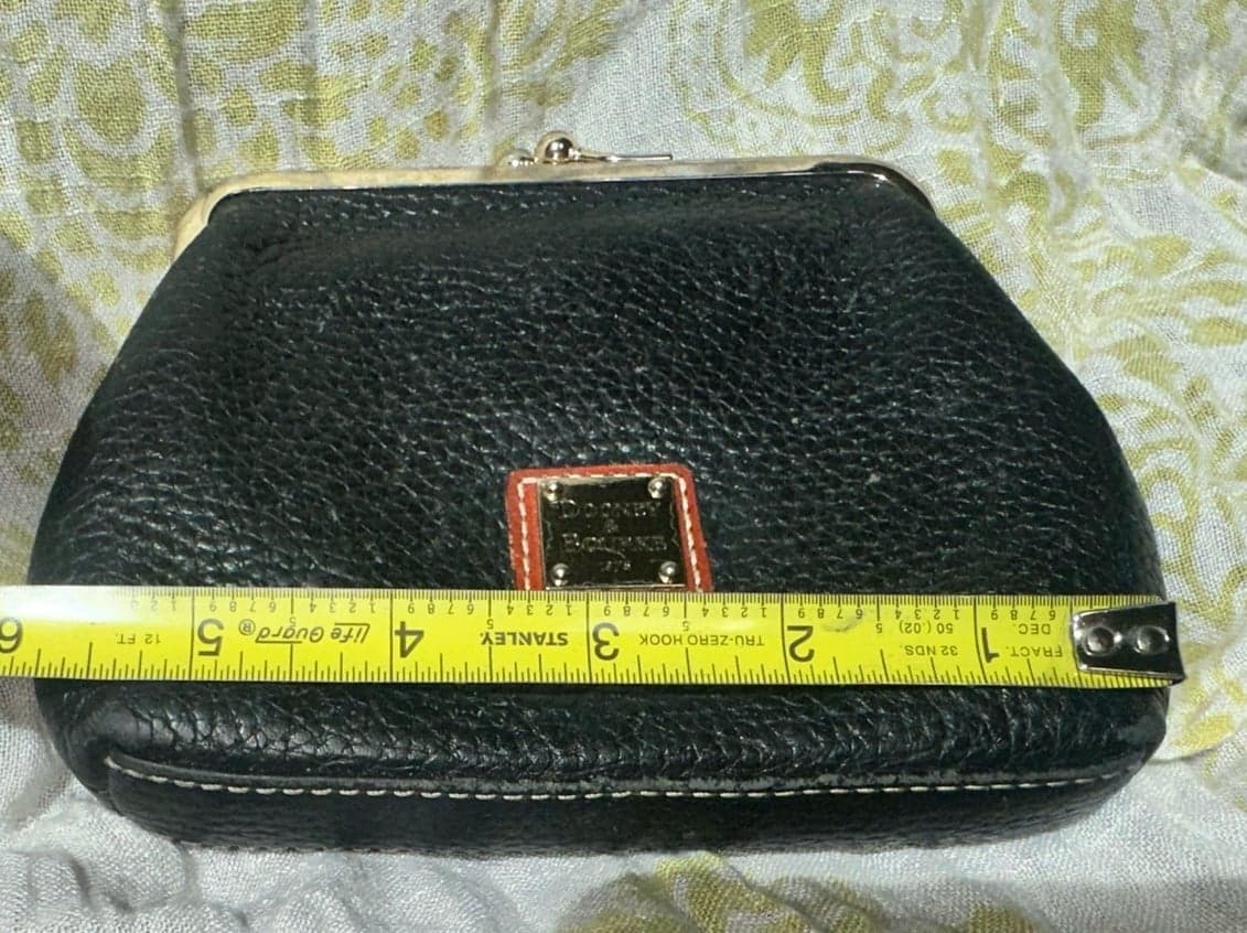 Dooney Burke black pebble leather coin purse - Thumbnail 2