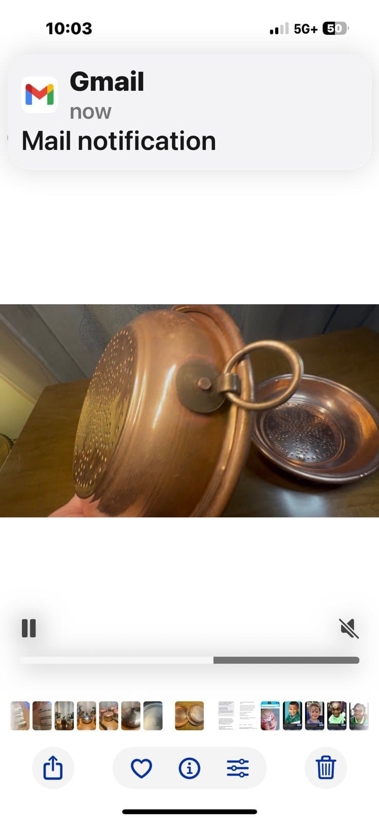 Vintage french sieve Copper pair - Thumbnail 7