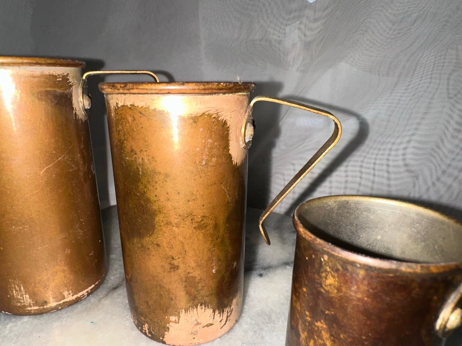 Antique 1920’s copper measuring cup set - Thumbnail 6