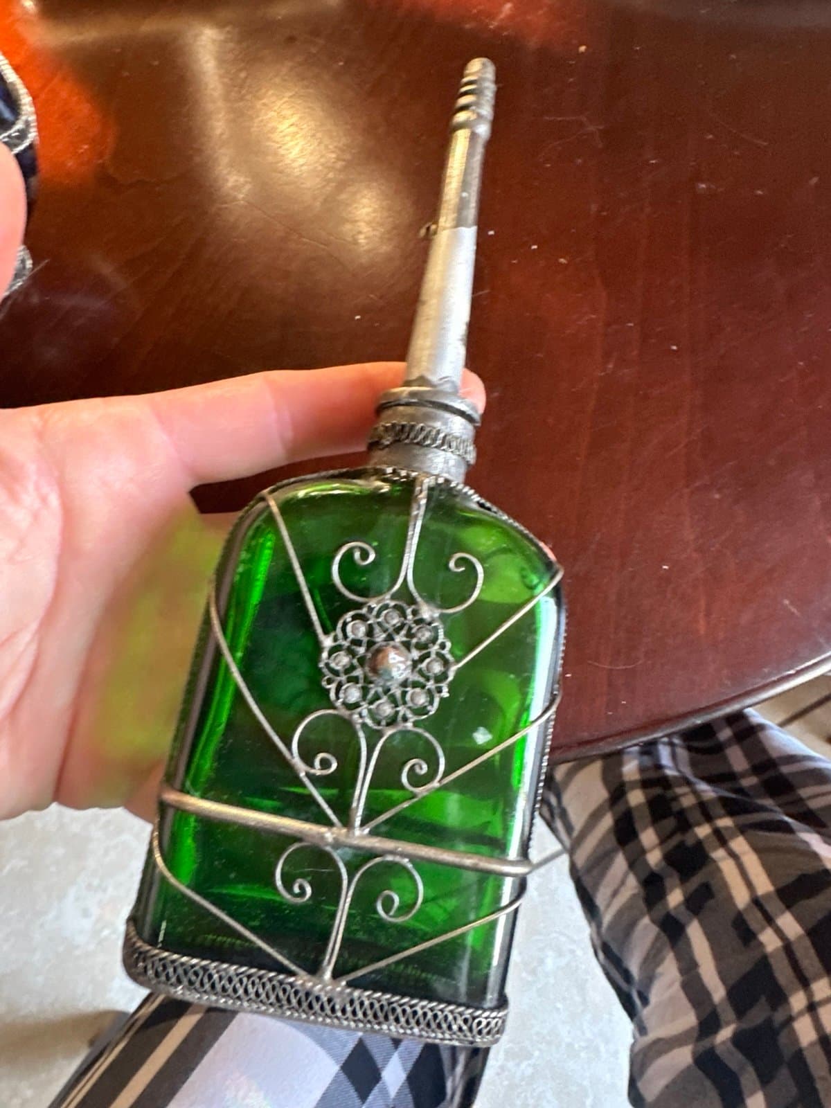 2 glass antique perfume bottles - Thumbnail 2