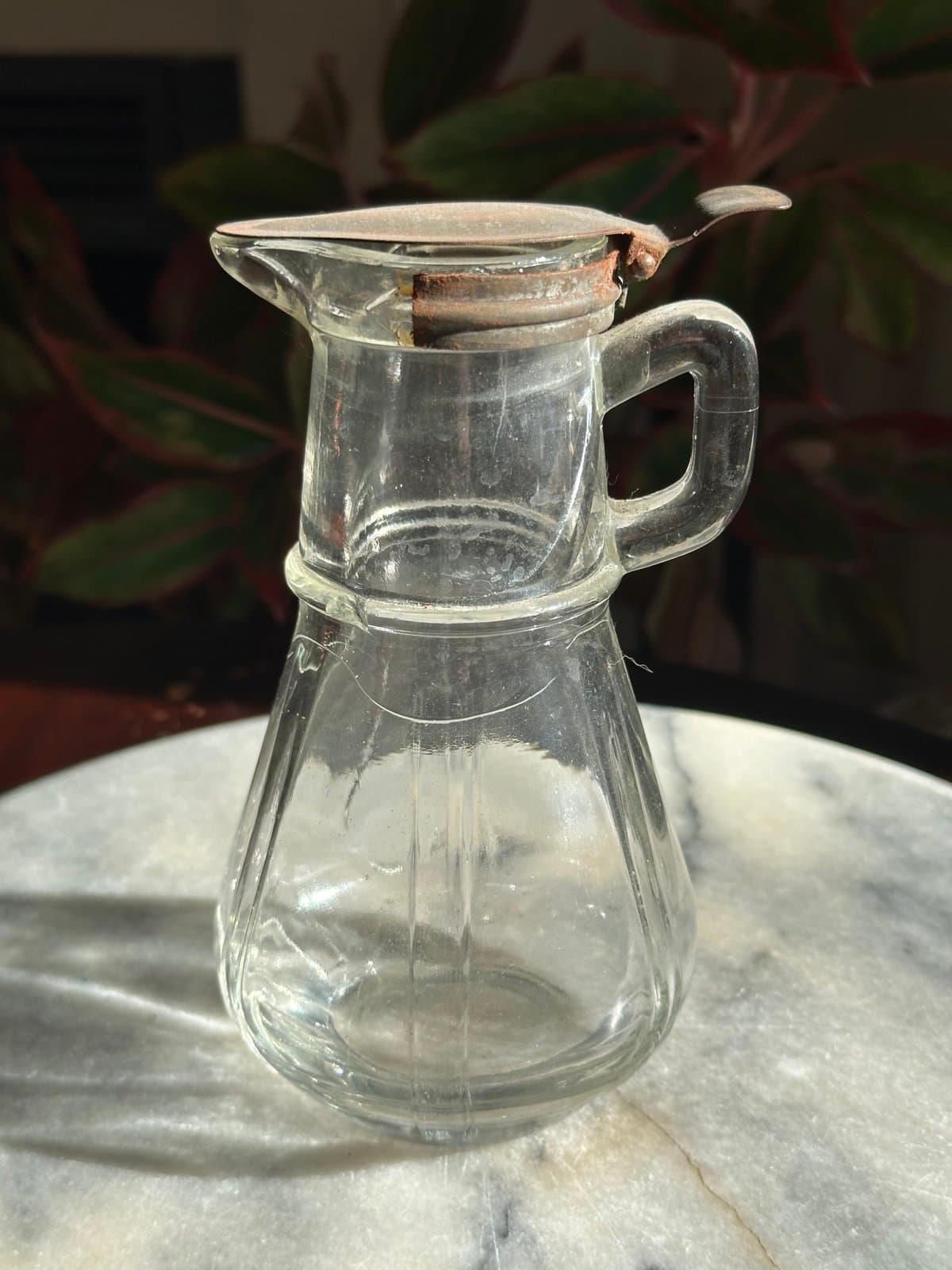 vintage Hazel Atlas glass syrup pitcher