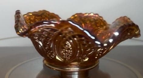 Antique marigold carnival glass bowl - Thumbnail 2