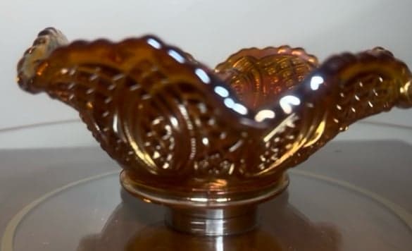 Antique marigold carnival glass bowl - Thumbnail 3