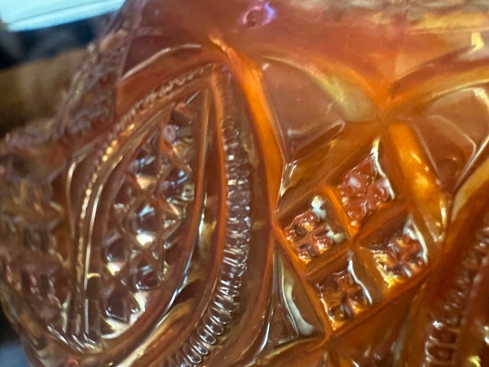 Antique marigold carnival glass bowl - Thumbnail 9
