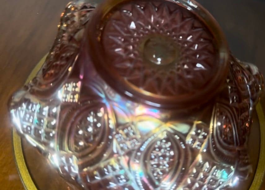 Antique marigold carnival glass bowl - Thumbnail 5