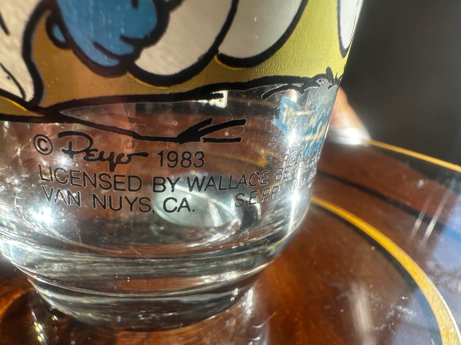 1983 baker Smurf glass - Thumbnail 7