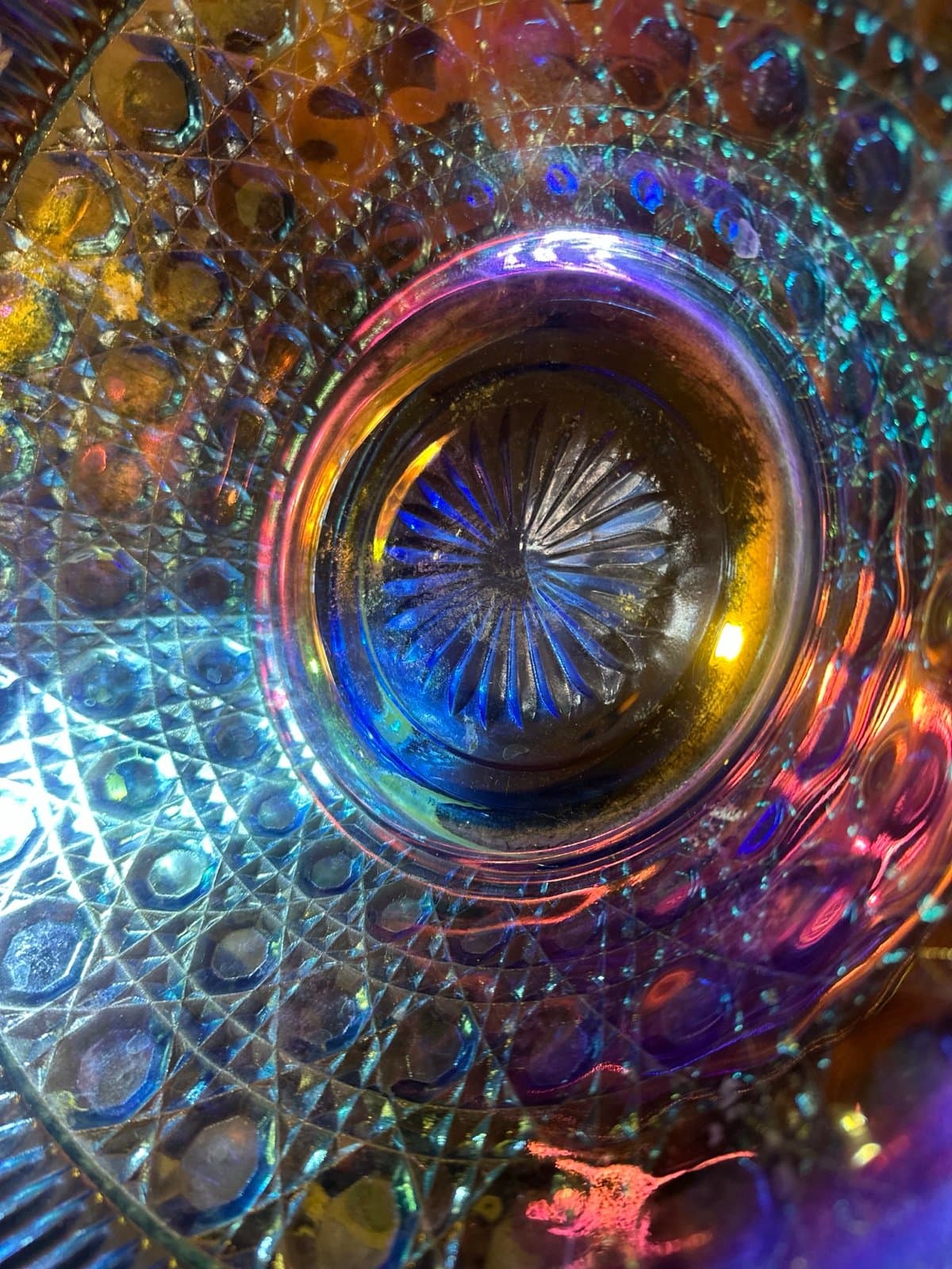 Vintage Indiana Glass Windsor Blue Carnival Bowl – A Depression Glass Collector’ - Thumbnail 3