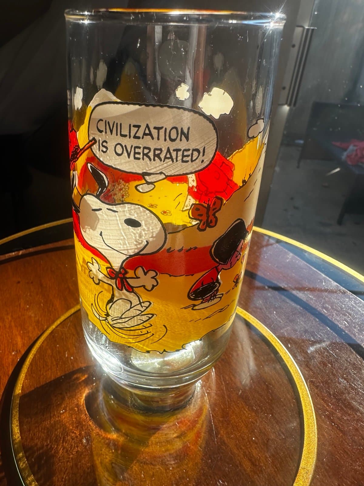 1971 collectors snoopy glass