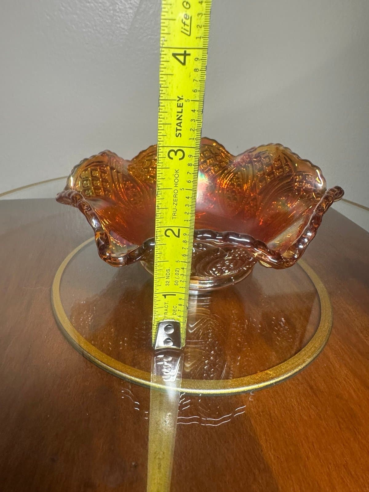 Antique marigold carnival glass bowl - Thumbnail 6
