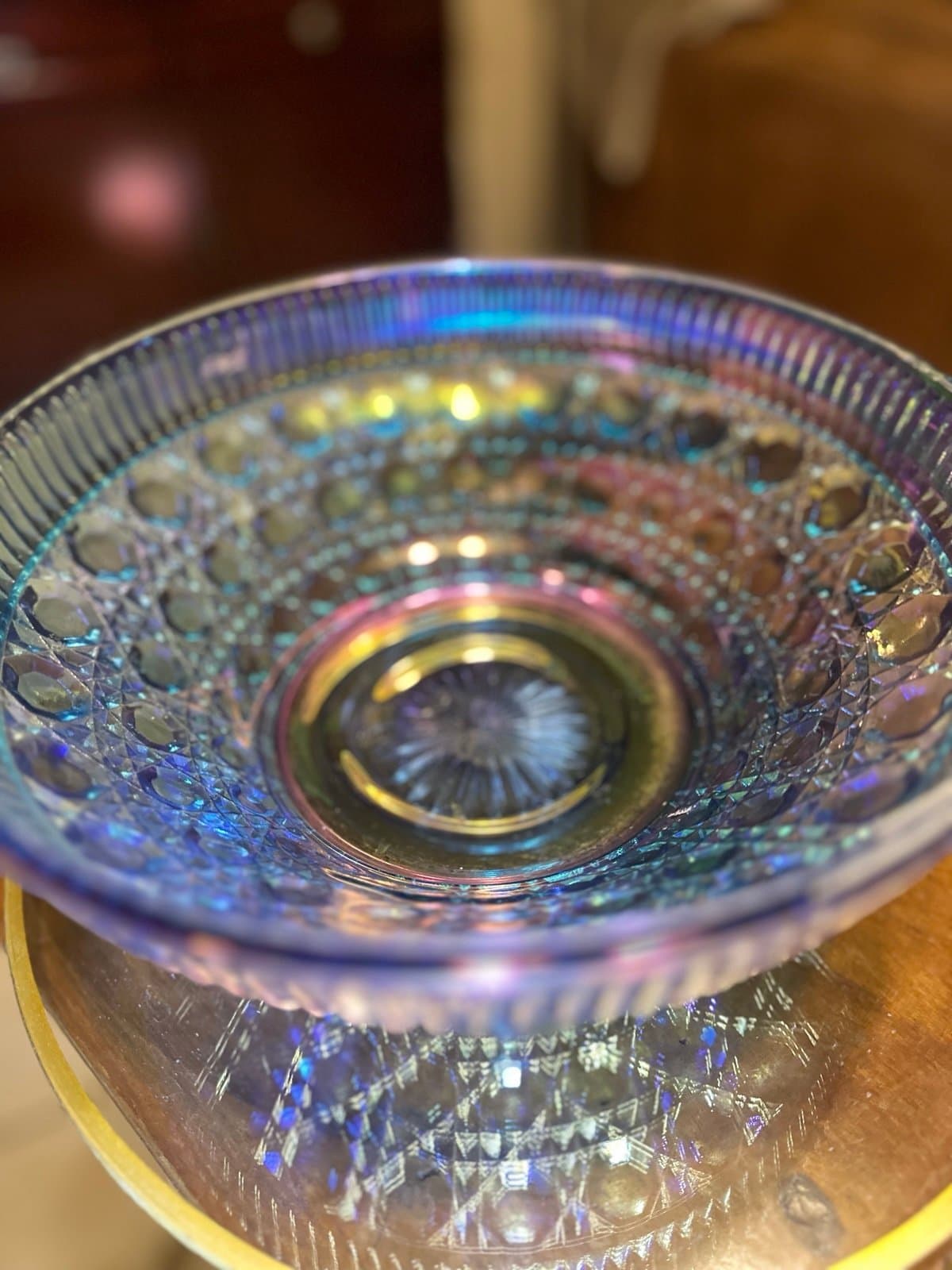 Vintage Indiana Glass Windsor Blue Carnival Bowl – A Depression Glass Collector’ - Thumbnail 12