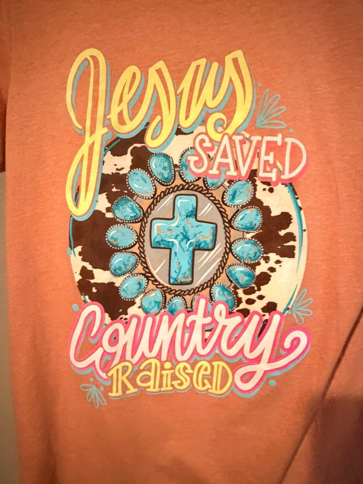 Lulu Mac tee—size small, brand new, “Jesus saved and country raised.” - Thumbnail 3