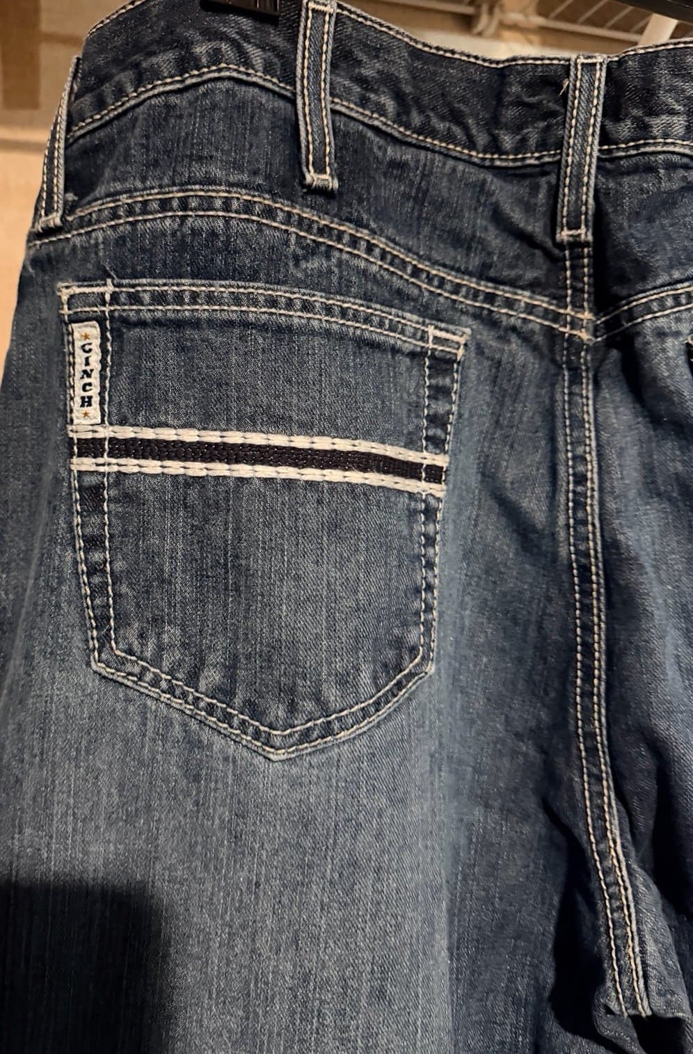 Cinch Men's White Label Stretch Mid Rise Relaxed Fit Straight Leg Jean - Dark St - Thumbnail 4