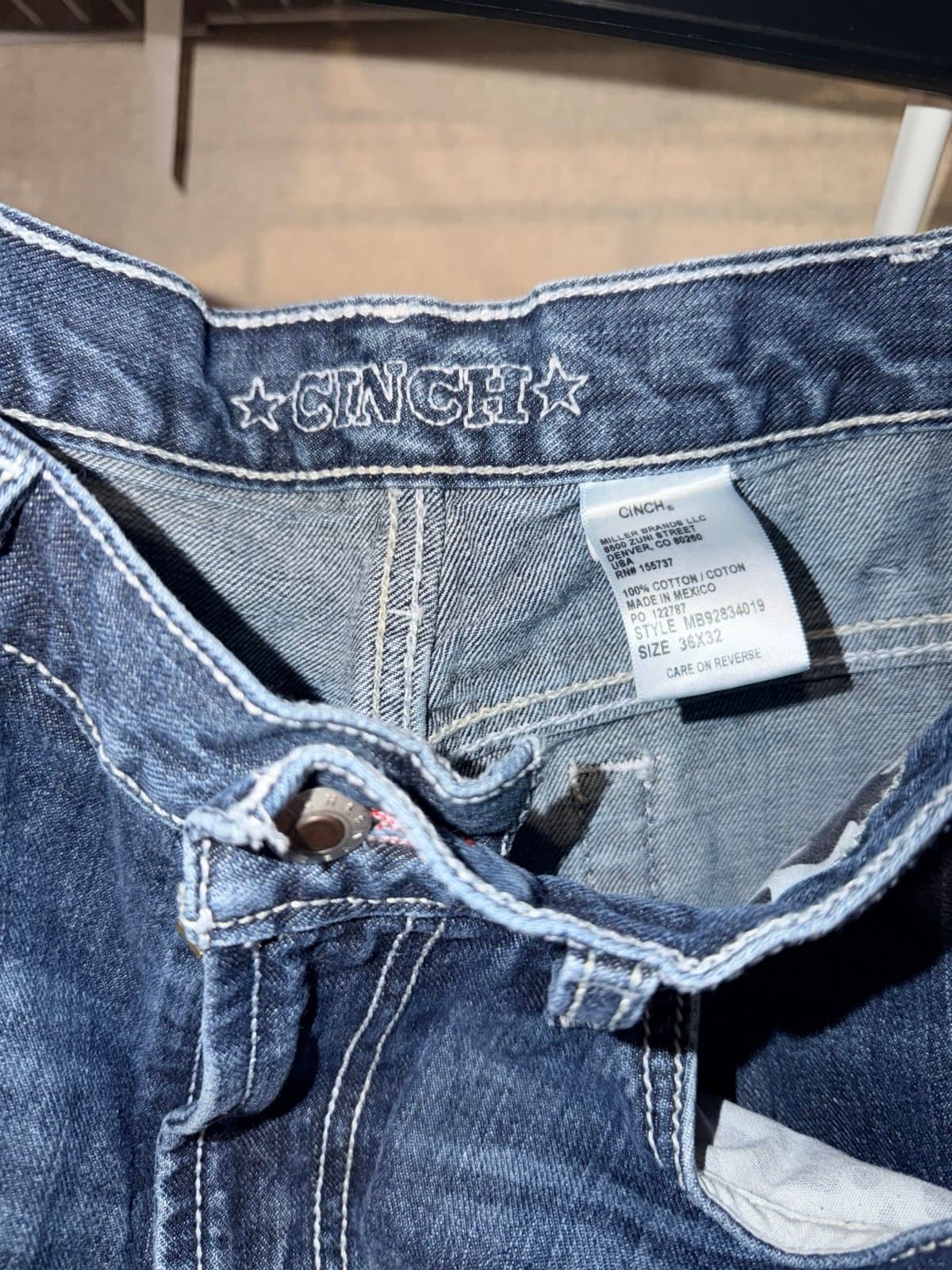 Cinch Men's White Label Stretch Mid Rise Relaxed Fit Straight Leg Jean - Dark St - Thumbnail 3