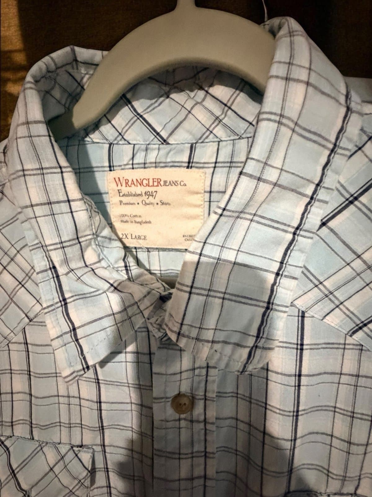 Wrangler Men's 2XL Blue Pearl Snap Shirt Lon - Thumbnail 3