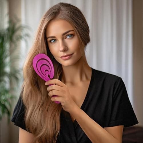 Ninabella Organic Detangling Hair Brush for Women, Men & Children - Does Not Pull on Hair - Hair Straightening Brushes for Straight, Curly & Wet Hair - Thumbnail 6