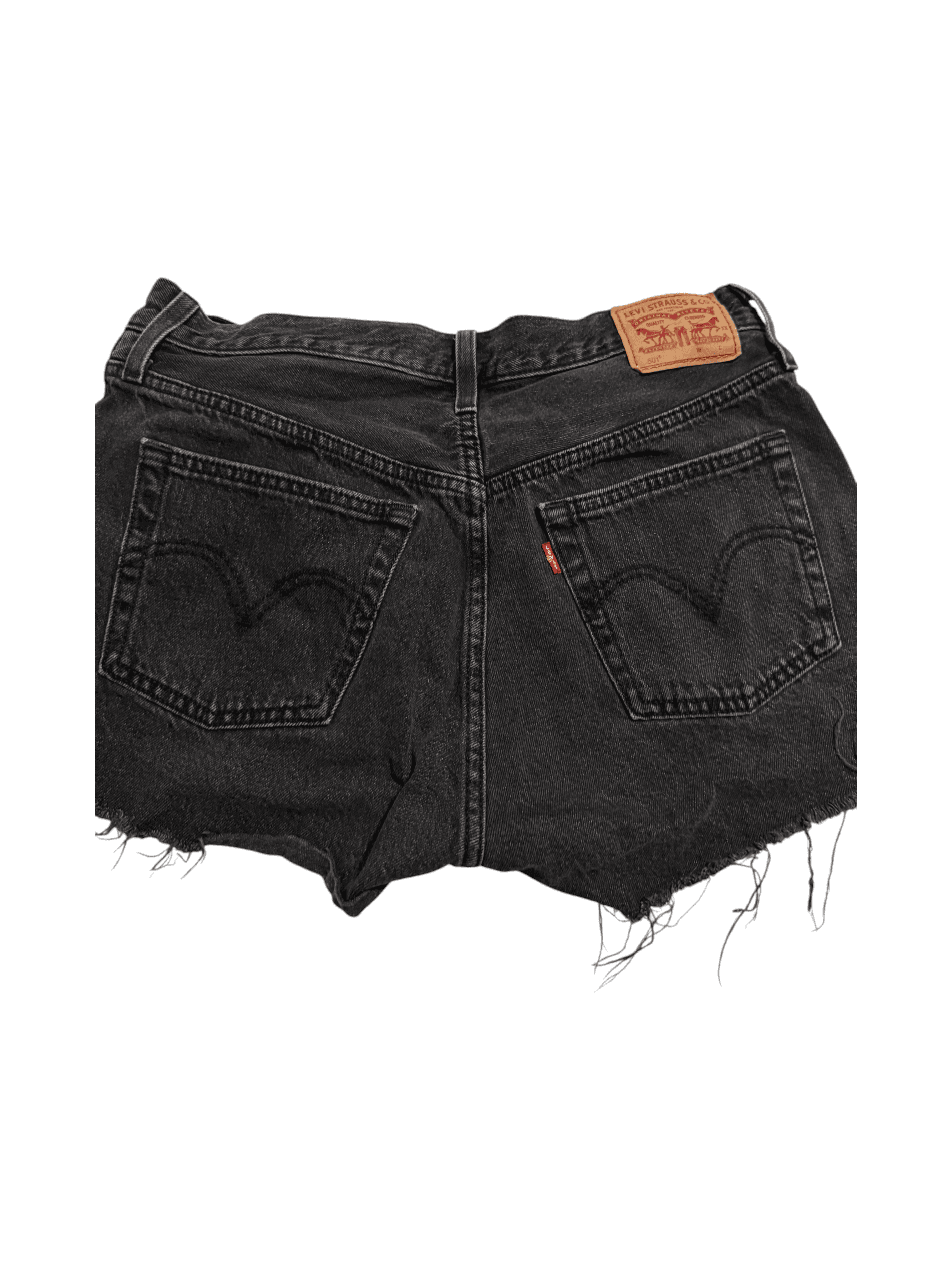 Levi's Black Denim Cutoff Shorts Size W28 - Thumbnail 2