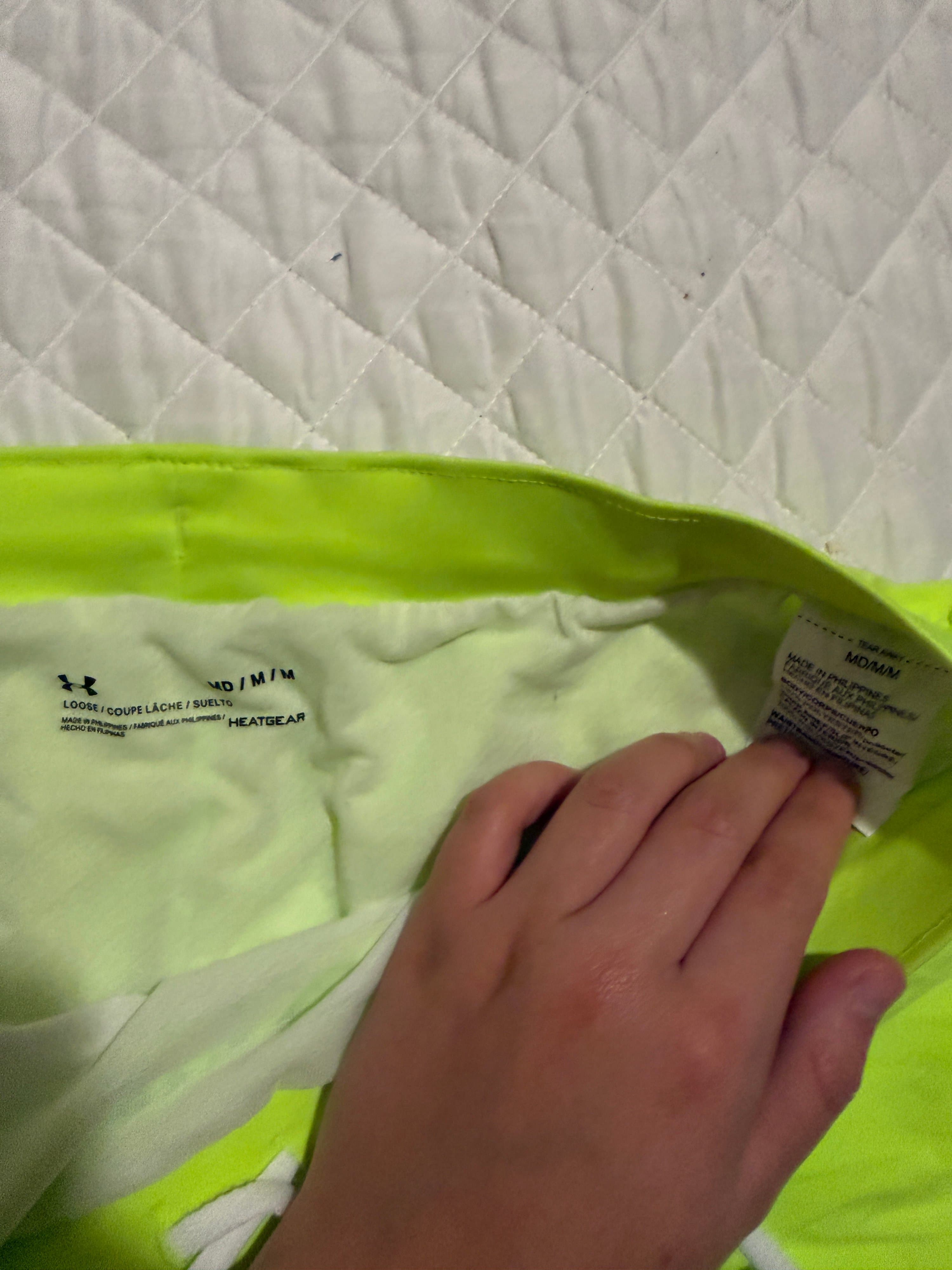 Under Armour Neon Green HeatGear Shorts Size M - Thumbnail 11