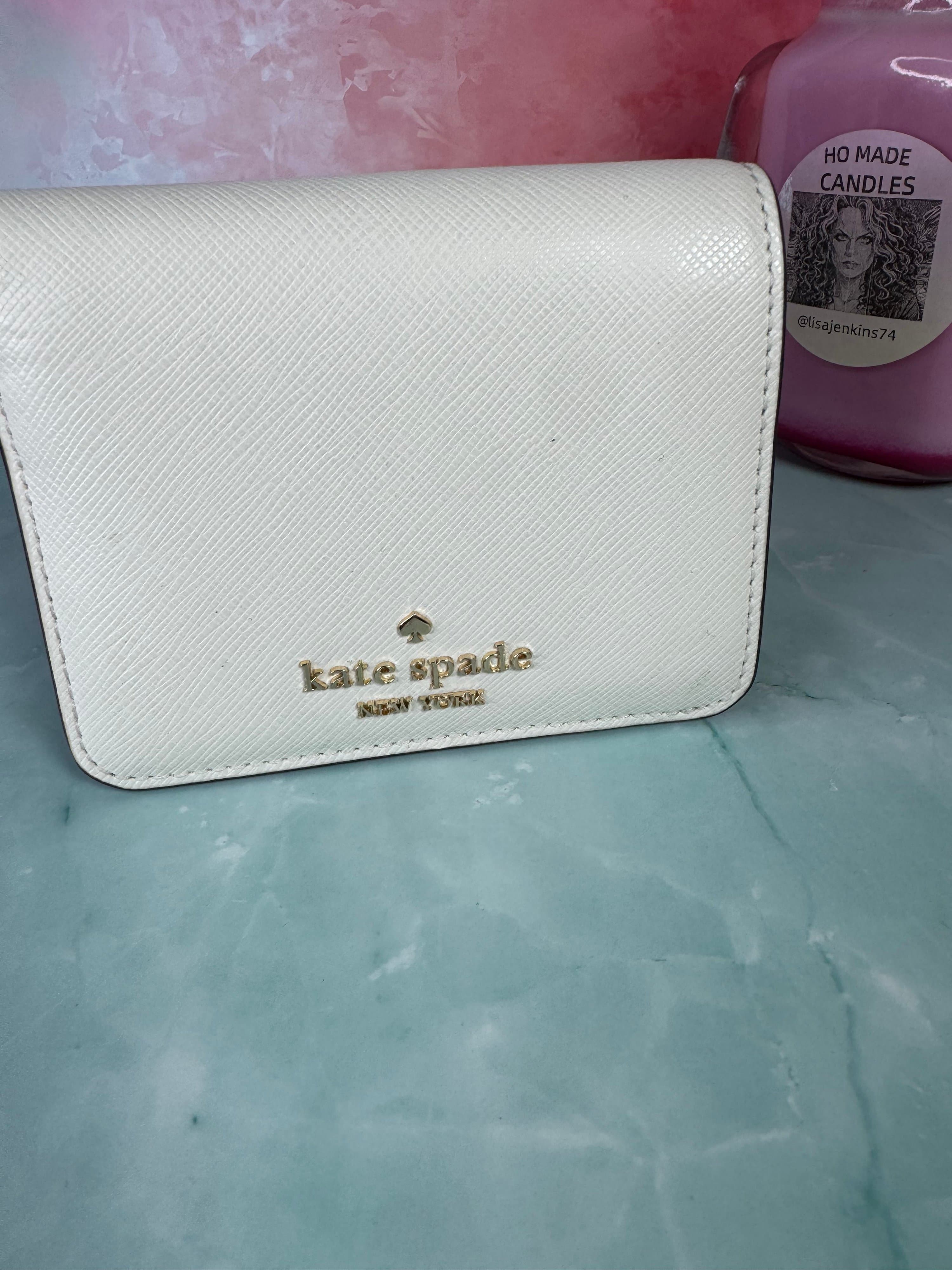 ★ Kate Spade New York White Bifold Wallet Card Case Coin Purse - Thumbnail 2