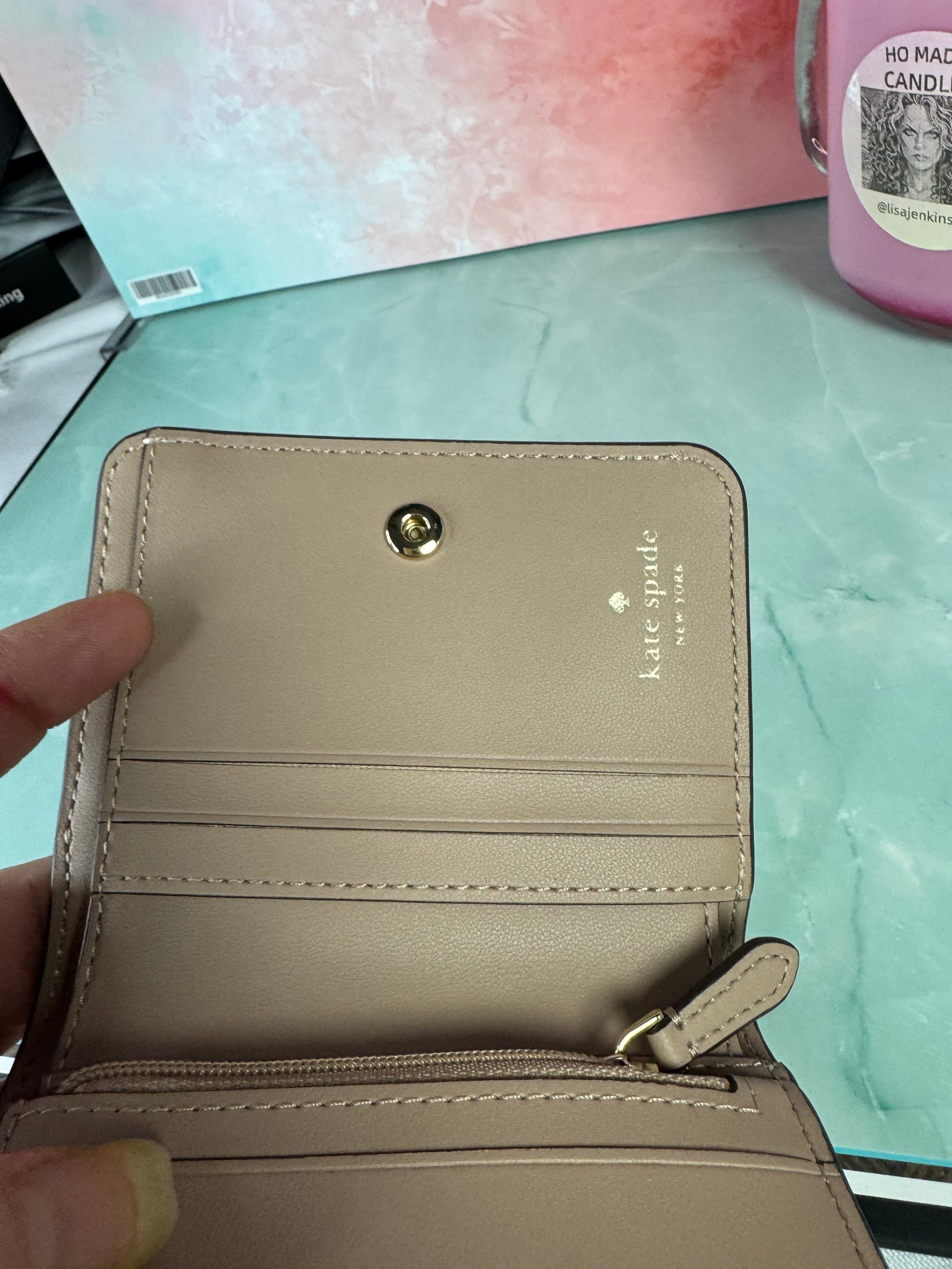 ★ Kate Spade New York White Bifold Wallet Card Case Coin Purse - Thumbnail 7