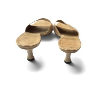 Stuart Weitzman Croc Embossed Leather Mules Beige/Nude Size 8.5 - Thumbnail 5
