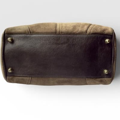 Vintage Y2K Coach Top Handle Bag Brown Suede Leather Trim Hampton SoHo - Thumbnail 5