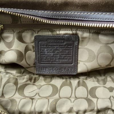 Vintage Y2K Coach Top Handle Bag Brown Suede Leather Trim Hampton SoHo - Thumbnail 8