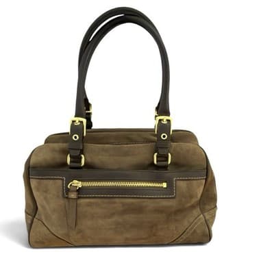 Vintage Y2K Coach Top Handle Bag Brown Suede Leather Trim Hampton SoHo - Thumbnail 6