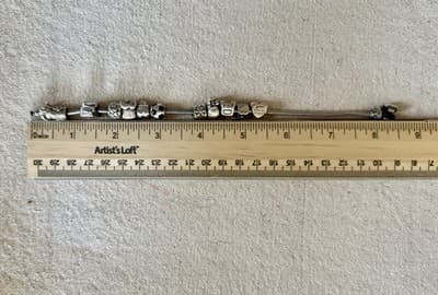 Pandora Sterling Silver Barrel Clasp Bracelet with 13 Charms 8 1/4" - Thumbnail 8