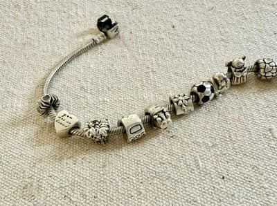 Pandora Sterling Silver Barrel Clasp Bracelet with 13 Charms 8 1/4" - Thumbnail 12