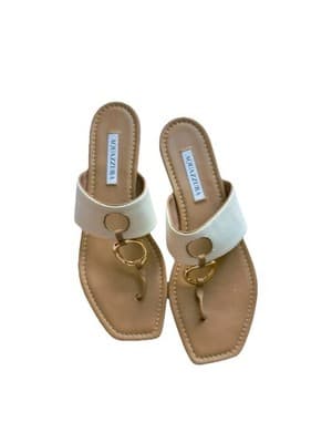 AQUAZZURA Women’s Sandals Leather And Canvas Slides Size 10 US 41 EU Italy