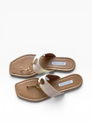 AQUAZZURA Women’s Sandals Leather And Canvas Slides Size 10 US 41 EU Italy - Thumbnail 8