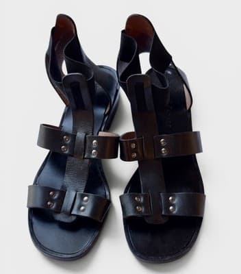 Modern Vintage Tanji Black Leather Sandals EU 37 US 7 Beautiful Condition