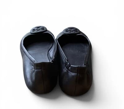 Tory Burch Minnie Leather Travel Ballet Flats Matte Logo Size 8 Excellent - Thumbnail 7